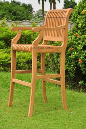 Castle Bar (Arm) Chair  Size:  Chair: H=117 x D=61 x W=45 cm  Arm Chair: H=117 x D=61 x W=56 cm Seat Height= 76 cm Wood: Solid Teakwood